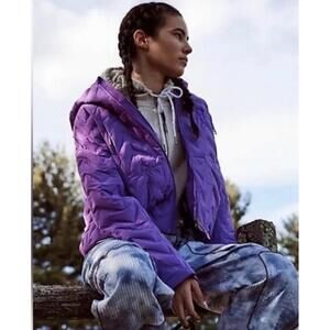 Free People Movement Gettin Lost Packable Puffer Coat Purple M
